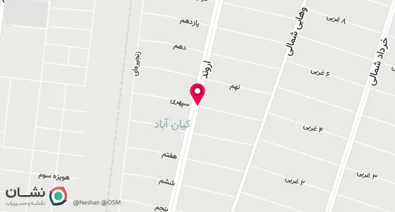 نقشه موقعیت تقریبی دفتر: اهواز کیان اباد خ 18 متری اول غربی ب 68