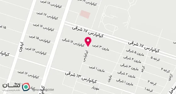 نقشه موقعیت تقریبی دفتر: کیانپارس نبش 16 داخل پاساژ
