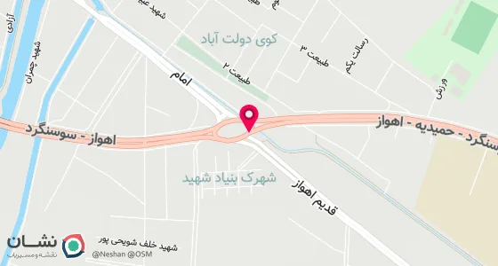 نقشه موقعیت تقریبی دفتر: حمیدیه-کوی شهریاری خیابان فدک جنب حوزه علمیه