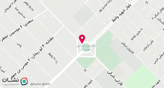 نقشه موقعیت تقریبی دفتر: یزد آزاد شهر فلکه دوم – خیابان ا بوریحان پلاک 238