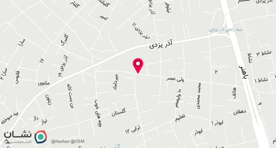 نقشه موقعیت تقریبی دفتر: یزد - خ چمران -ک ولی عصر عج - پ 20