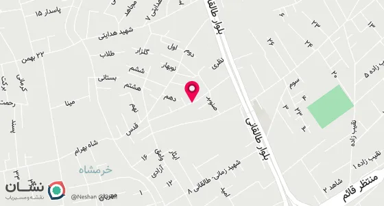 نقشه موقعیت تقریبی دفتر: بلوار طالقانی – کوچه شهید منتظری