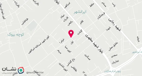 نقشه موقعیت تقریبی دفتر: یزد-خ مطهری-ک گلشن-بن بست رمضان زاده-دفتر ازدواج5