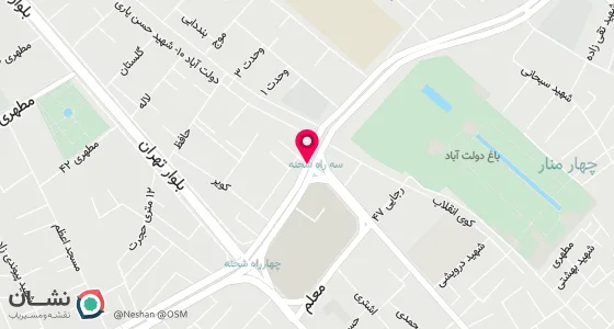 نقشه موقعیت تقریبی دفتر: یزد خیابان انقلاب کوچه قائم آل محمد مقابل بانک صادرات دولت آباد پلاک 9
