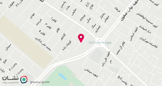 نقشه موقعیت تقریبی دفتر: یزد-امیرآباد خیابان انقلاب 24 متری محمودآباد بن بست کوثر