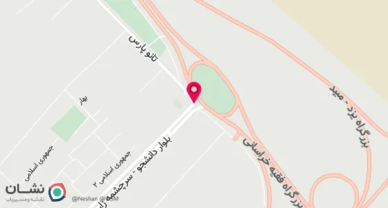 نقشه موقعیت تقریبی دفتر: یزد سرچشمه زارچ بلوار شهید صدوقی ک 13