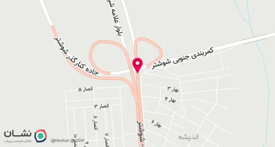 نقشه موقعیت تقریبی دفتر: شوشتر خ طالقانی روبروی دبیرستان بنت الهدی