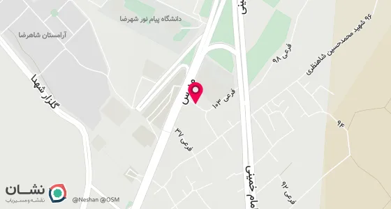 نقشه موقعیت تقریبی دفتر: شهرضا خیابان انقلاب اسلامی کوچه 39