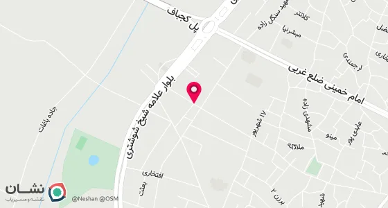 نقشه موقعیت تقریبی دفتر: شوشترخیابان مسجد جامع جنب باغ شهردار