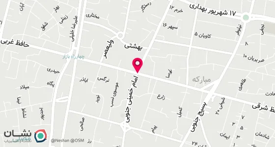 نقشه موقعیت تقریبی دفتر: مبارکه خیابان بسیج شمالی نرسیده به بانک ملی شعبه مرکزی نبش کوچه شهید محمدعلی ایرانپور