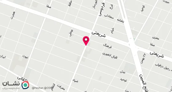 نقشه موقعیت تقریبی دفتر: دزفول خیابان اقبال لاهوری نبش فردوسی پلاک 116