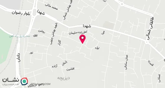 نقشه موقعیت تقریبی دفتر: دیزیچه -خیابان شهدا-جنب امام زاده سلیمان (ع)