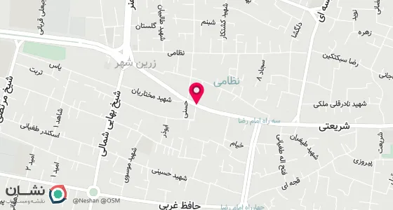 نقشه موقعیت تقریبی دفتر: لنجان- زرین شهر خیابان شریعتی مقابل بهداشت شهید چمران کوچه شهید خدابخشی پلاک 5