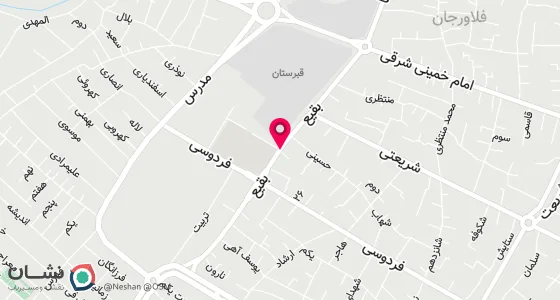 نقشه موقعیت تقریبی دفتر: فلاورجان خ آزادگان روبرو سه راه بقیع