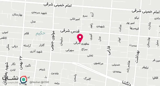 نقشه موقعیت تقریبی دفتر: یزدانشهر بلوار مطهری ورودی اصلی جنب تعاونی همسفر