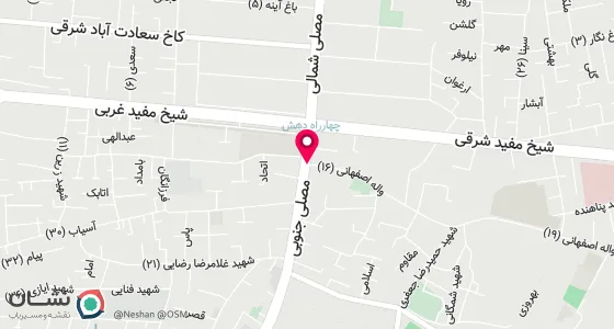 نقشه موقعیت تقریبی دفتر: اصفهان خیابان مصلی <آب250>مقابل بال هایپر کوچه شهید گنجی31 پلاک 17