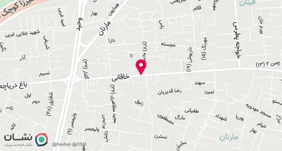 نقشه موقعیت تقریبی دفتر: اصفهان خیابان خاقانی جنب بن یست 29