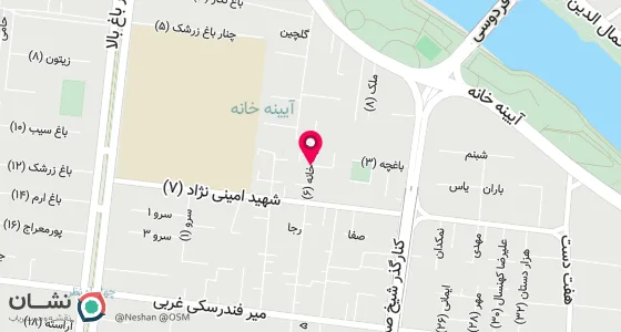 نقشه موقعیت تقریبی دفتر: اصفهان-بلوارآیینه خانه-کوی آیینه خانه-بن بست آذر-پلاک 48