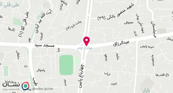 نقشه موقعیت تقریبی دفتر: اصفهان چهارراه تختی اول خیابان عبدالرزاق