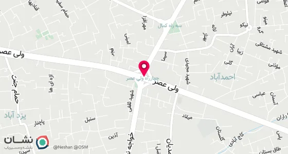 نقشه موقعیت تقریبی دفتر: اصفهان. میدان احمد آباد. خیابان ولی عصر.ابتدای خیابان صغیر.سمت راست.نبش ک 3. دفتر ازدواج شماره پنج اصفهان