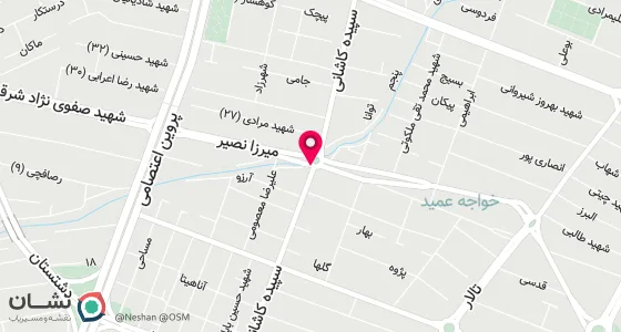 نقشه موقعیت تقریبی دفتر: اصفهان خیابان پروین خیابان میرزا نصیر نبش میدان میرزا نصیر