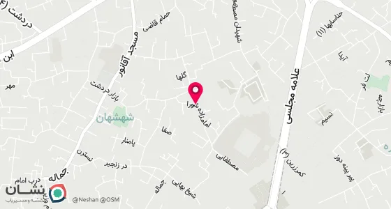 نقشه موقعیت تقریبی دفتر: اصفهان خیابان امام خمینی فلکه دانشگاه صنعتی محمود آباد جنب مسجد جامع