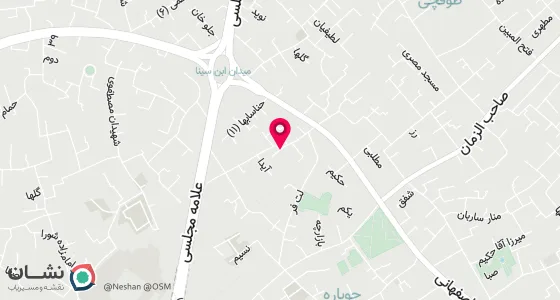 نقشه موقعیت تقریبی دفتر: اصفهان سه راه صغیر اصفهانی،مجموعه اداری امین دو،طبقه اول واحد 26