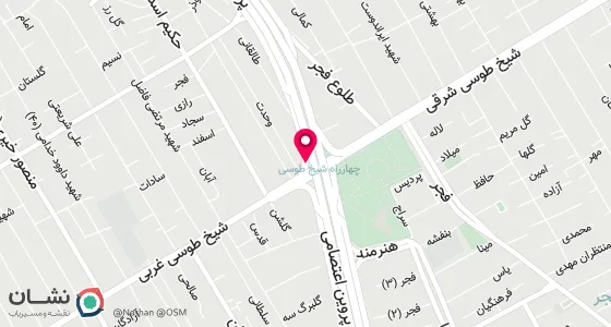 نقشه موقعیت تقریبی دفتر: اصفهان خیابان پروین-بعد از چهارراه شیخ طوسی به طرف میدان لاله