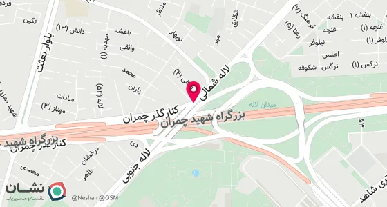 نقشه موقعیت تقریبی دفتر: اصفهان اتوبان چمران جنب نمایشگاه اتومبیل موعود مقابل دومین پل عابر پیاده به طرف پارک لاله