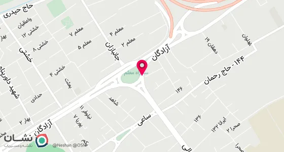 نقشه موقعیت تقریبی دفتر: خمینی شهر چهار راه شریعتی (چهار راه خوزان) تلفن 33629100