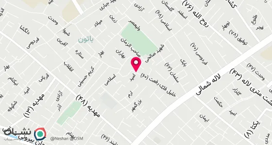 نقشه موقعیت تقریبی دفتر: خ زینبیه ایستگاه سلمان روبروی شیرینی سی تو کوی فلک رفعت