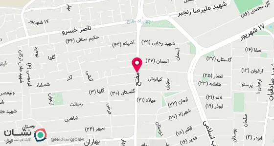 نقشه موقعیت تقریبی دفتر: اصفهان - ملک شهر - خیابان شهید مفتح - نبش کوچه 34 (آبان)