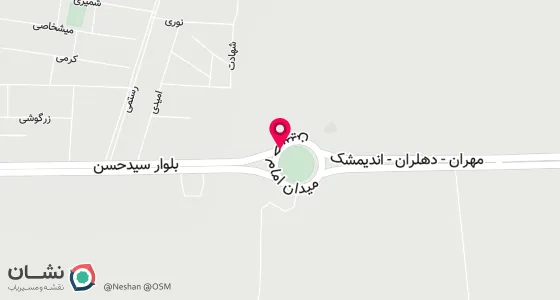 نقشه موقعیت تقریبی دفتر: مهران بلوار سیدحسن انتهای خ شهید آوند