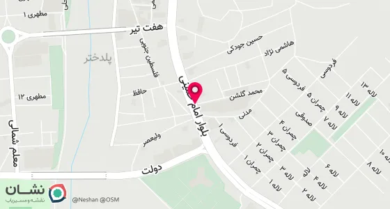نقشه موقعیت تقریبی دفتر: پلدختر خیابان امام کوچه شهید گلشن