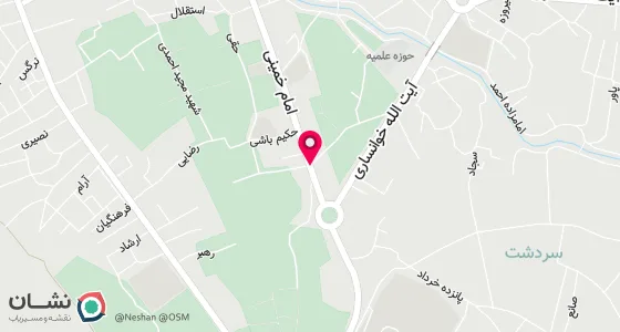 نقشه موقعیت تقریبی دفتر: خیابان امام-بالاتر از بانک ملی مرکزی-طبقه فوقانی عسل شقایق