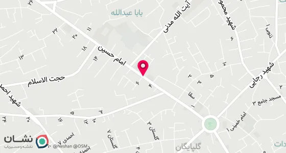 نقشه موقعیت تقریبی دفتر: گلپایگان خیابان امام (ره)خیابان سیدالسادات کوچه 6 پلاک 26 طبقه 2