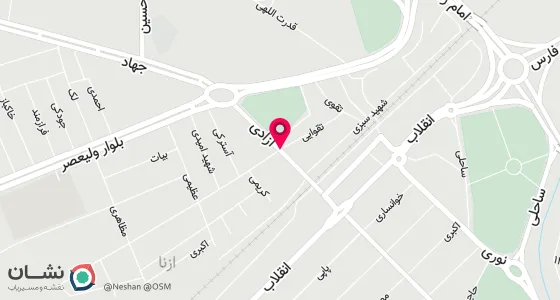 نقشه موقعیت تقریبی دفتر: ازنا خیابان آزادی نبش خیابان صاحب الزمان(عج) جنب دفتر اسناد رسمی شماره 2 ازنا