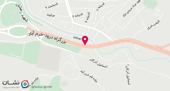 نقشه موقعیت تقریبی دفتر: لرستان خرم آباد چهارراه اسدابادی جنب پل پیروزی