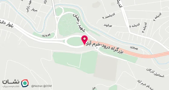نقشه موقعیت تقریبی دفتر: خرم آباد - خیابان علوی - جنب بانک کشاورزی