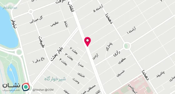 نقشه موقعیت تقریبی دفتر: خرم آباد خیابان انقلاب کوچه آراسته 2