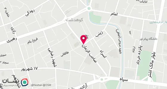 نقشه موقعیت تقریبی دفتر: خیابان صاحب الزمان (عج) جنب حوزه ی علمیه
