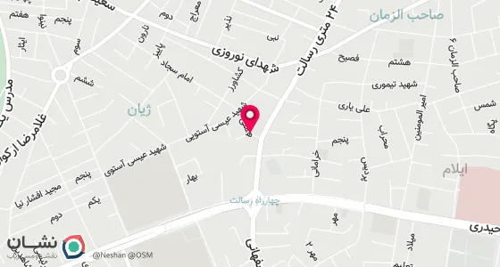 نقشه موقعیت تقریبی دفتر: ایلام - انتهای بلوار سیدالشهداء(ع)- جنب بیمه دانا
