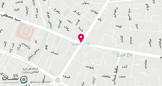 نقشه موقعیت تقریبی دفتر: بروجرد ، نبش چهارراه باغ میری ، ابتدای گلسرخی ، طبقه فوقانی پاساژ ملت ، واحد1