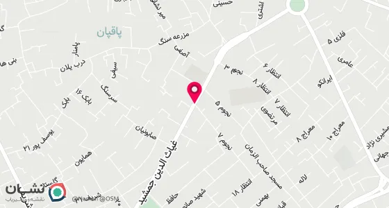 نقشه موقعیت تقریبی دفتر: کاشان خ غیاث الدین جمشید-جنب پاسگاه 11-کوچه ی نجوم 7-آخر کوچه- پلاک 10