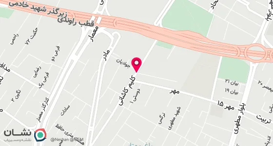 نقشه موقعیت تقریبی دفتر: کاشان خ کلیم کاشانی روبروی منازل سازمانی نیروی انتظامی