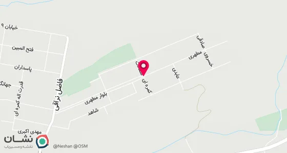 نقشه موقعیت تقریبی دفتر: نراق - بلوار شهید مطهری -کوچه سعادت