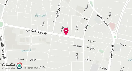نقشه موقعیت تقریبی دفتر: آران وبیدگل خیابان جمهوری اسلامی کوچه بهار سوم