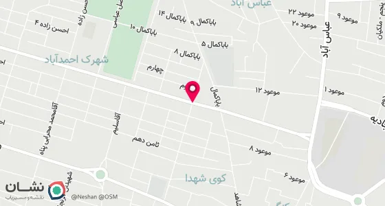 نقشه موقعیت تقریبی دفتر: آران و بیدگل خ امام رضا خ شهیدان دلاوریان