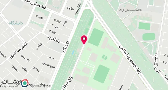 نقشه موقعیت تقریبی دفتر: اراک- کوی شهید مصطفی خمینی خیابان ورزشگاه شهدای 5 مرداد