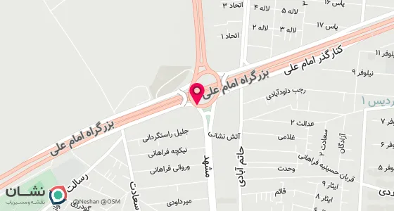نقشه موقعیت تقریبی دفتر: اراک خیابان مشهد نرسیده به میدان فراهان روبروی بانک صادرات کوچه باسکول
